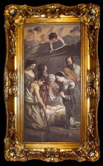 framed  Louis Le Nain The Adoration of the Shepherds (mk05), ta009-2